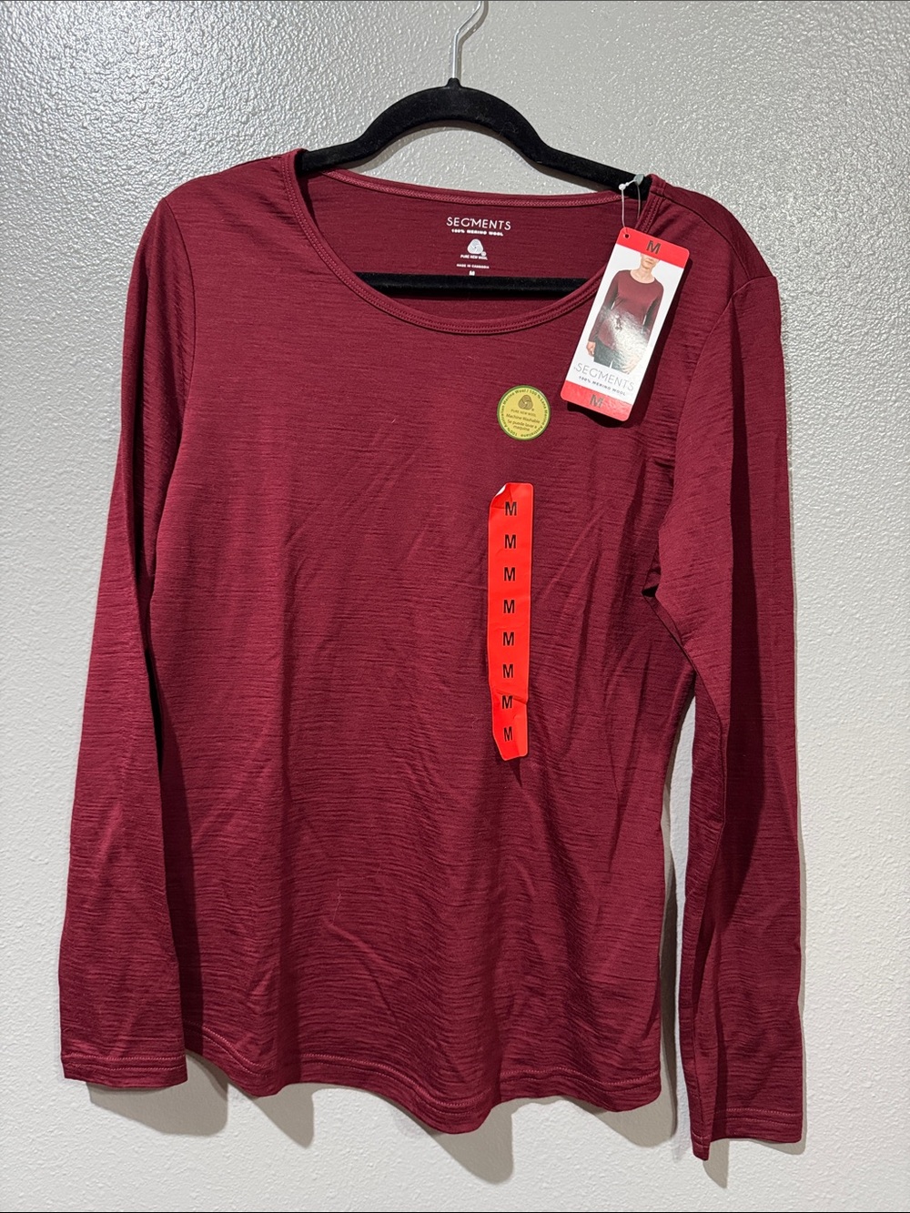 Segments Women's Long-Sleeve Crewneck Top - Wine